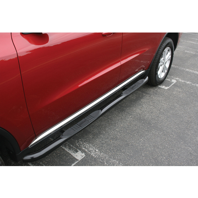 ARIES | 3" Round Black Steel Side Bars - Durango 2011-2022 ARIES Step Bars