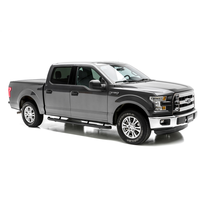 ARIES | 3" Round Black Stainless Side Bars - F-150 / Lightning / F-250 / F-350 2015-2023