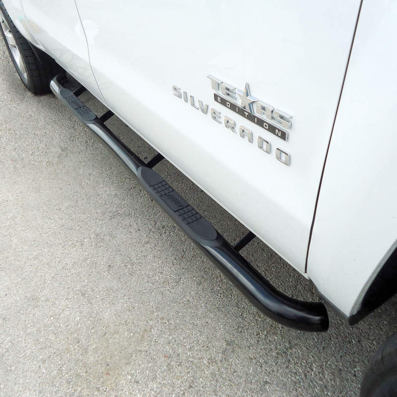 ARIES | 3" Round Black Stainless Side Bars - Chevrolet / GMC 2007-2019 ARIES Step Bars
