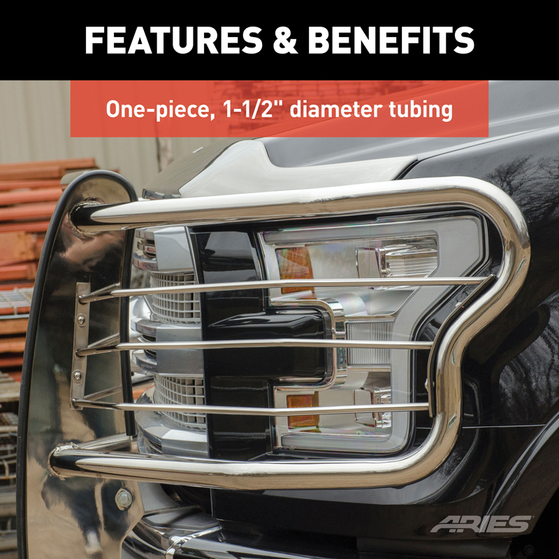 ARIES | Polished Stainless Grille Guard - Silverado 1500 2007-2013