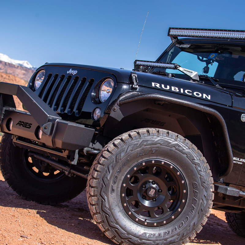 ARIES | Black Aluminum Front Fender Flares - Wrangler (JK) Unlimited 3.6L / 3.8L 2007-2018 ARIES Fender Flares & Trim