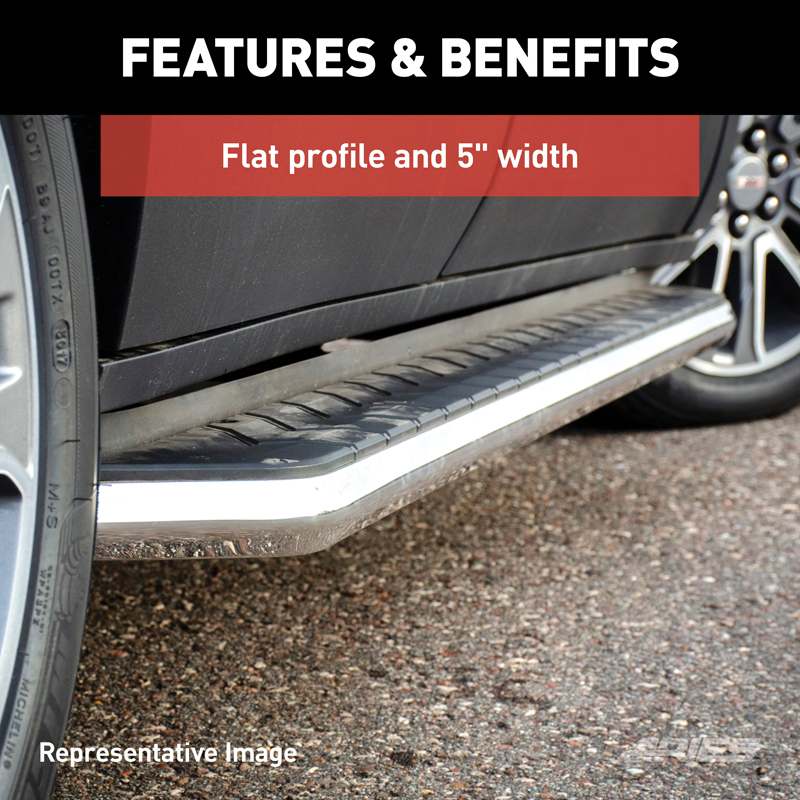 ARIES | AeroTread 5" x 76" Polish Stainless Running Boards - Escalade / TahoeYukon 2007-2020