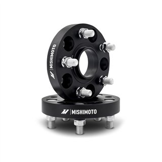 Mishimoto | Wheel Spacers, 5x120, 64.1mm Center Bore, M14 X 1.5, 50mm Thick, Black - Acura / Honda / Tesla 2005-2025