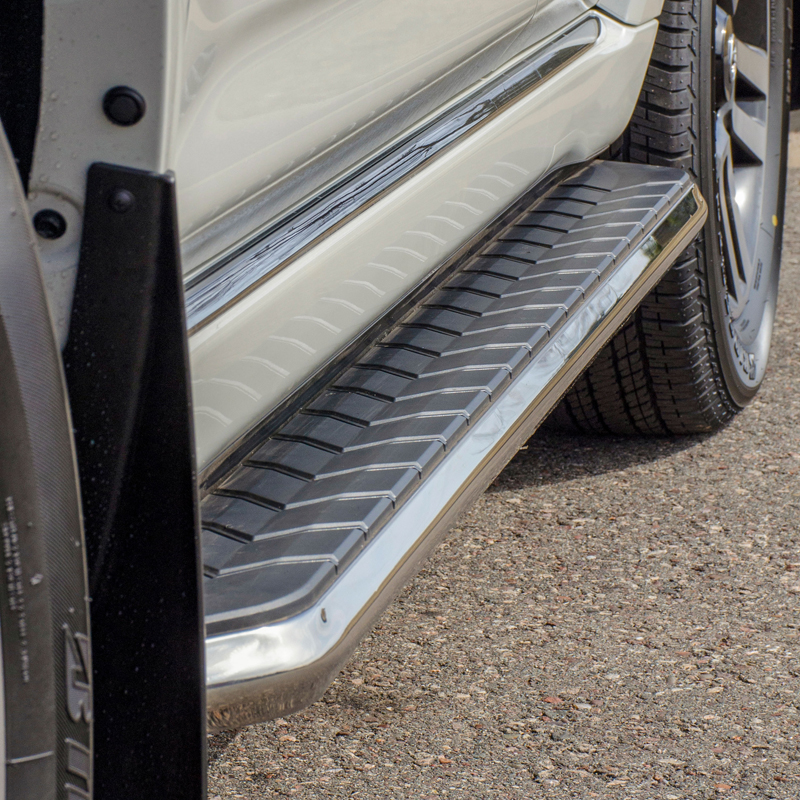 ARIES | AeroTread 5" x 70" Polished Stainless Running Boards - Tucson 1.6T / 2.0L 2016-2017
