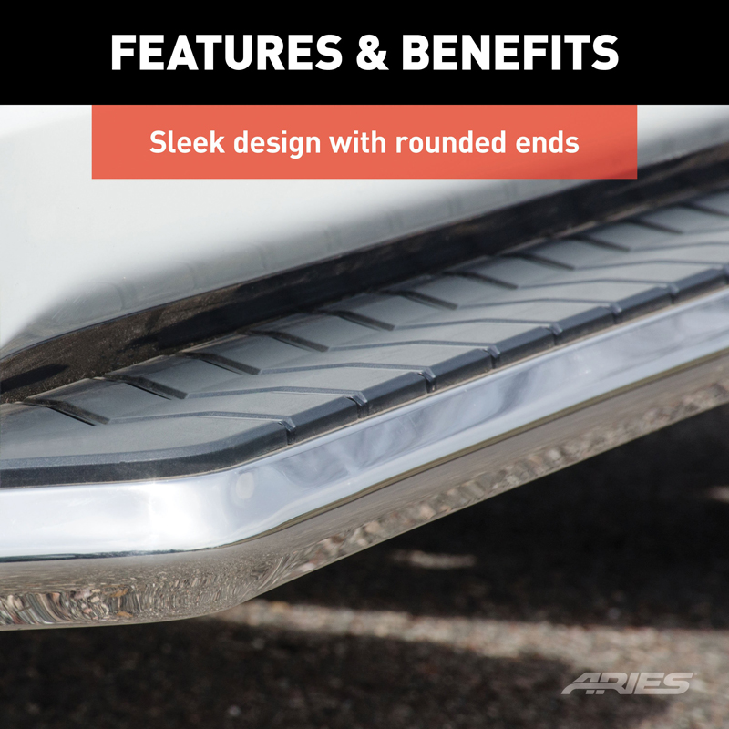 ARIES | AeroTread 5" x 73" Polished Stainless Running Boards - Durango 3.6L / 5.7L / 6.4L 2011-2018 ARIES Step Bars