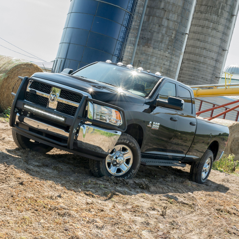 ARIES | RidgeStep 6-1/2" x 85" Black Steel Running Boards - Ram 1500 / Classic / 2500 / 3500 2011-2022 ARIES Step Bars