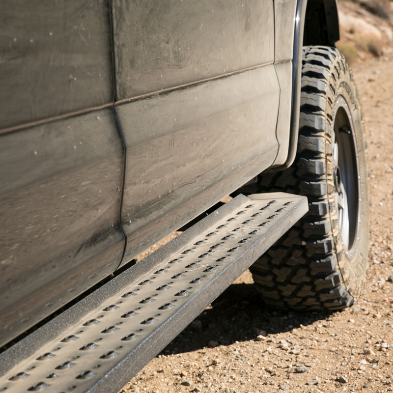 ARIES | RidgeStep 6-1/2" x 85" Black Steel Running Boards - F-150 / F-250 / F-350 2015-2023 ARIES Step Bars