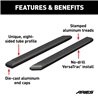 ARIES | AdvantEDGE 5-1/2" x 85" Black Aluminum Side Bars (No Brackets) - Chevrolet / Dodge / Ford / GMC / Honda / Nissan / Toyot