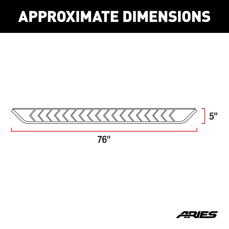 ARIES | AeroTread 5" x 76" Black Stainless Running Boards - Enclave / Traverse 3.6L / 2.0T 2018-2021 ARIES Step Bars