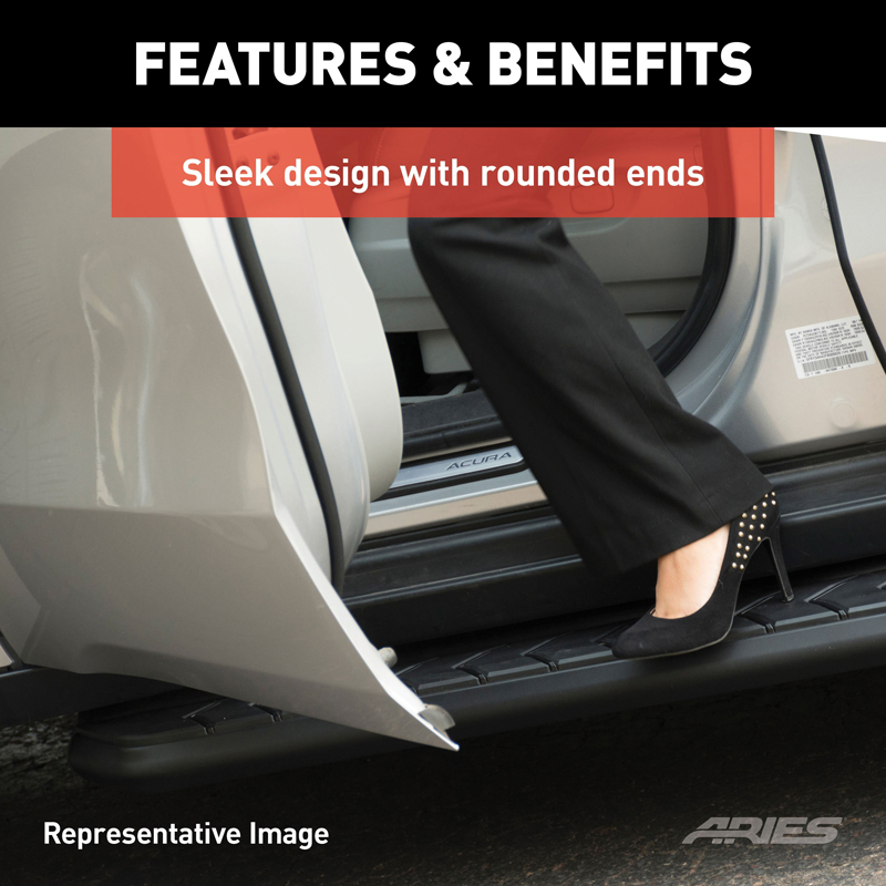 ARIES | AeroTread 5" x 76" Black Stainless Running Boards - Enclave / Traverse 3.6L / 2.0T 2018-2021 ARIES Step Bars