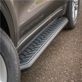 ARIES | AeroTread 5" x 73" Black Stainless Running Boards - Durango 3.6L / 5.7L / 6.4L 2011-2018