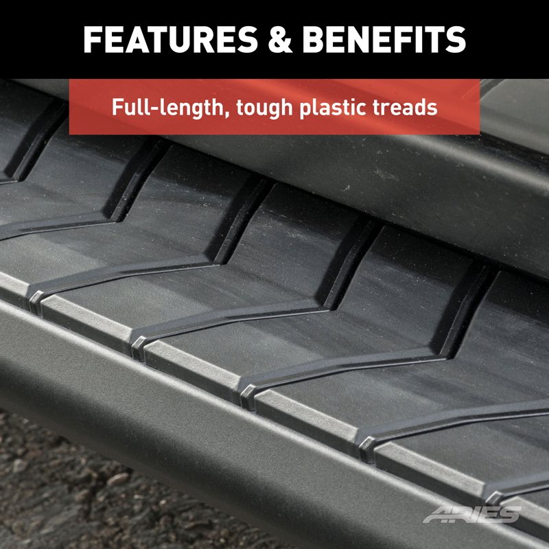 ARIES | AeroTread 5" x 73" Black Stainless Running Boards - Durango 3.6L / 5.7L / 6.4L 2011-2018