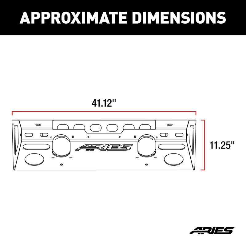 ARIES | TrailChaser Aluminum Front Bumper Center Section - Wrangler (JK) 3.6L / 3.8L 2007-2018