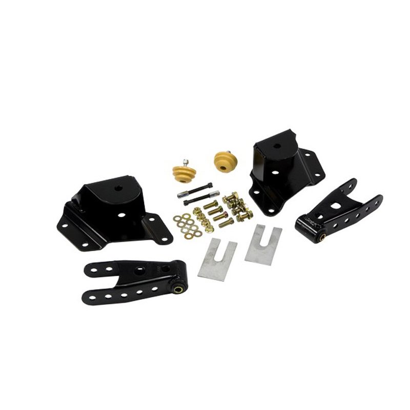 Belltech | 4" Drop Leaf Spring Shackle & Hanger Kit (Front Hanger/Rear Shackle) - Silverado / Sierra 1500 2000-2006