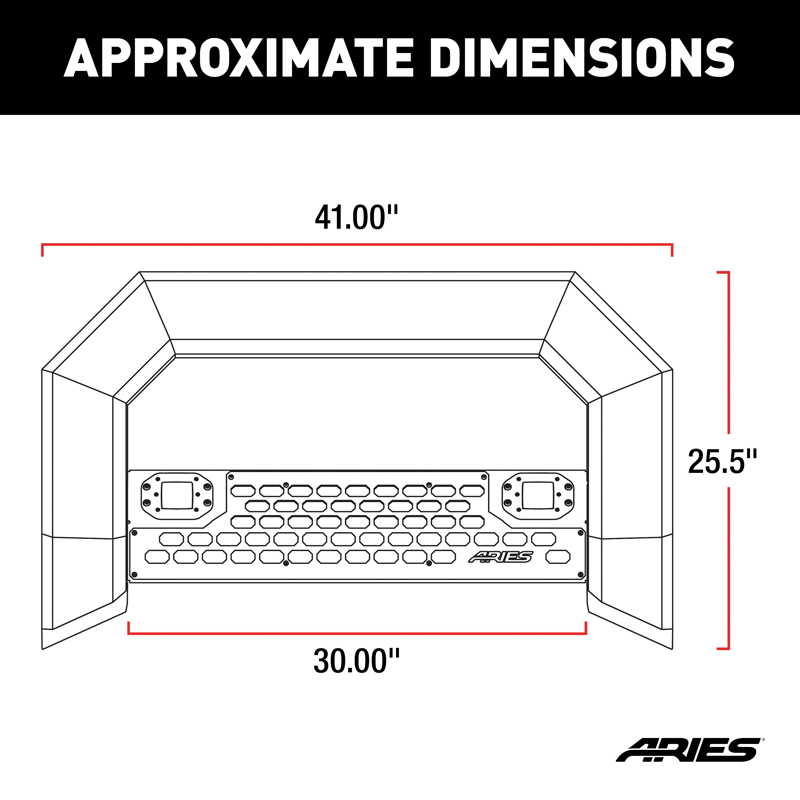 ARIES | AdvantEDGE 5-1/2" Black Aluminum Bull Bar with Lights - F-150 2004-2020