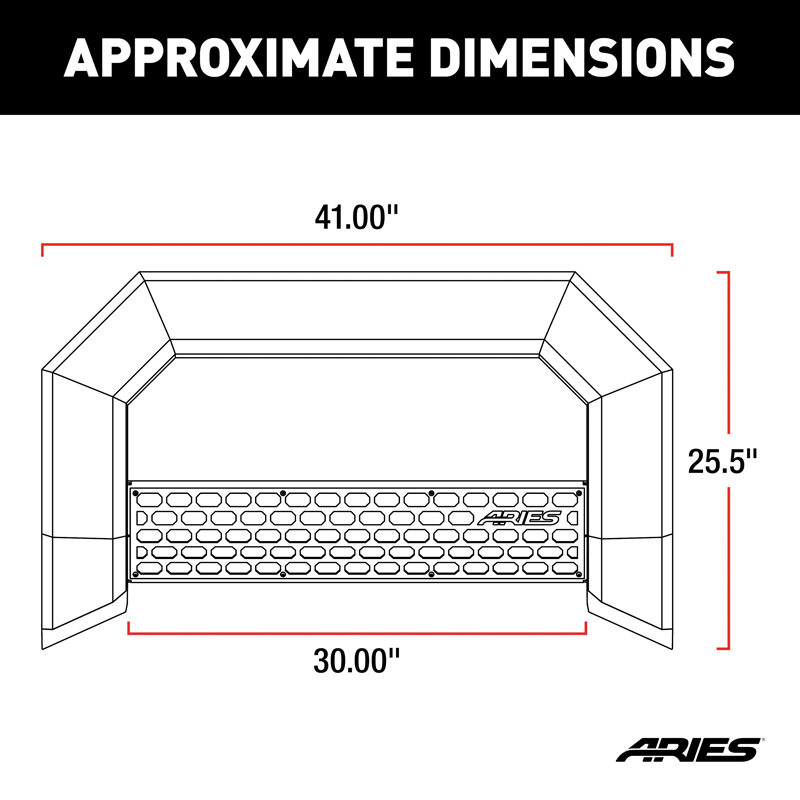 ARIES | AdvantEDGE 5-1/2" Black Aluminum Bull Bar - Silverado / Sierra 1500 / Limited 2007-2019