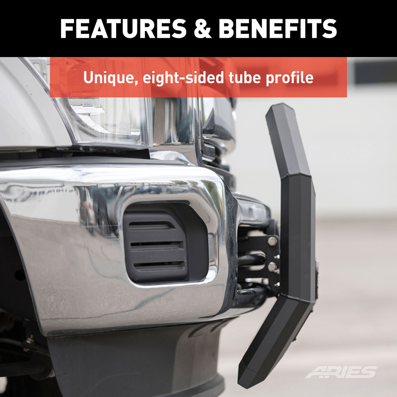 ARIES | AdvantEDGE 5-1/2" Black Aluminum Bull Bar - Silverado / Sierra 1500 / Limited 2007-2019