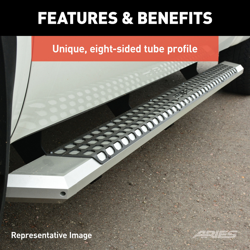 ARIES | AdvantEDGE 5-1/2" x 85" Chrome Aluminum Side Bars - Titan / XD 5.6L / 5.0L 2004-2022