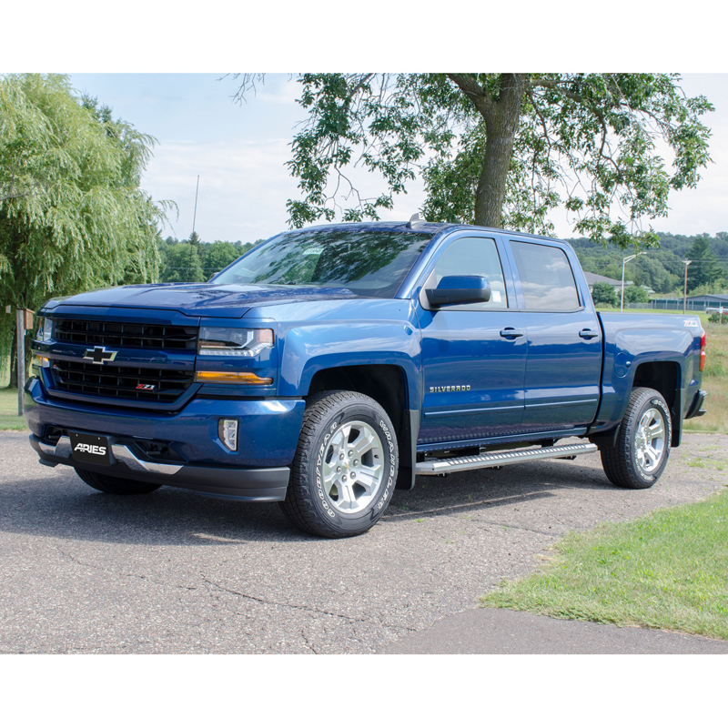 ARIES | AdvantEDGE 5-1/2" x 91" Chrome Aluminum Side Bars - Silverado / Sierra 2500 HD / 3500 HD 6.6L 2007-2019