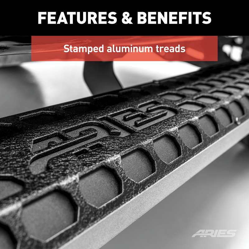 ARIES | AdvantEDGE 5-1/2" x 85" Black Aluminum Side Bars - Colorado / Canyon 2015-2022 ARIES Step Bars