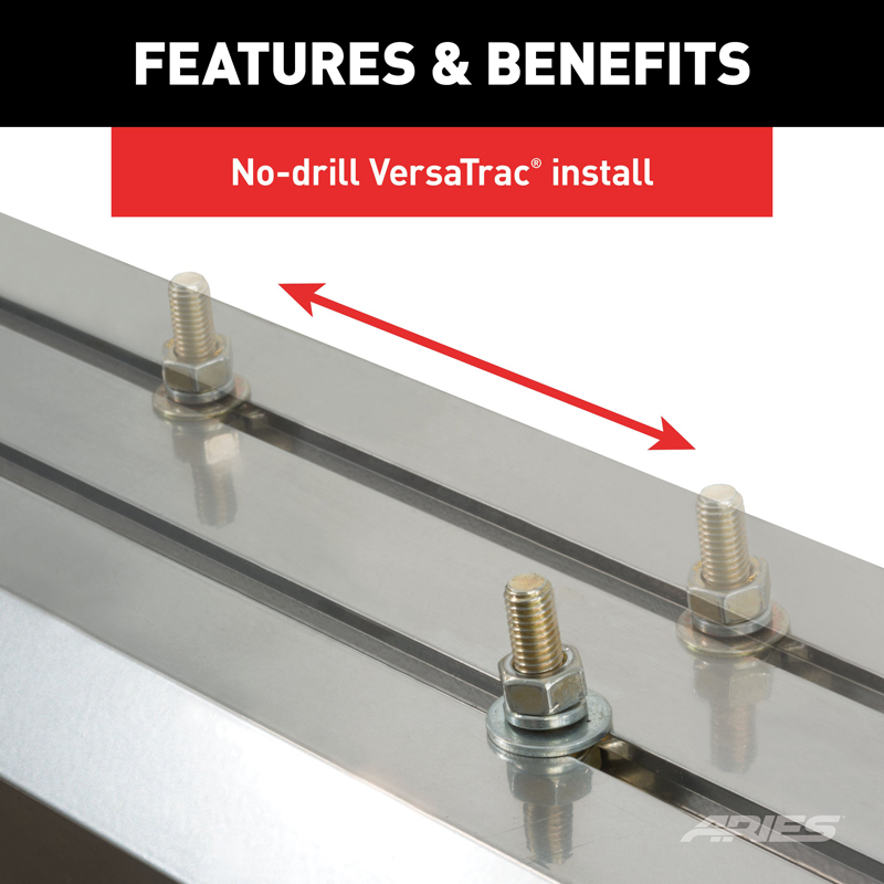 ARIES | AdvantEDGE 5-1/2" x 91" Black Aluminum Side Bars - Ram 1500 2019-2022