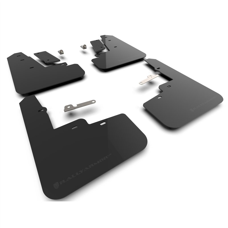 RallyArmor | Black UR Mud Flap Logo Metallic Black - Mustang Mach-E Rally Edition 2024-2025