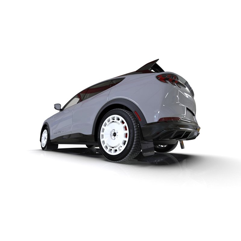 RallyArmor | Black UR Mud Flap Logo Metallic Black - Mustang Mach-E Rally Edition 2024-2025