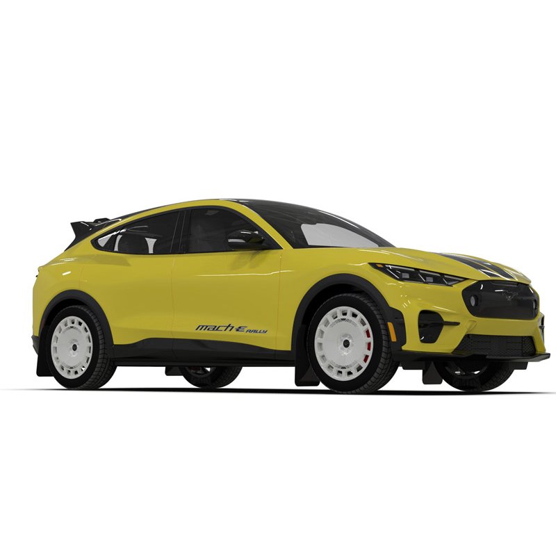 RallyArmor | Black UR Mud Flap Logo Metallic Black - Mustang Mach-E Rally Edition 2024-2025