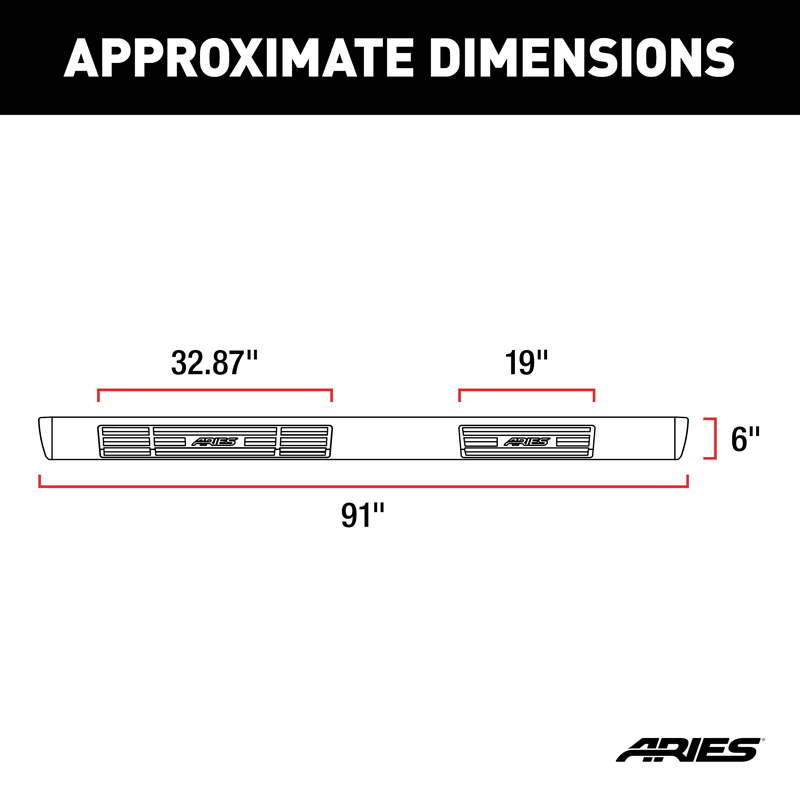 ARIES | 6" x 91" Polished Stainless Oval Side Bars - Ram 2500 / 3500 2009-2022