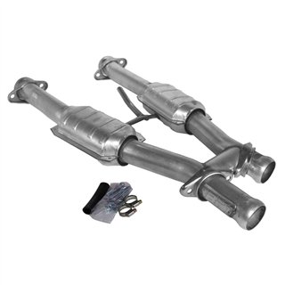 BBK Performance | 2-1/2 SHORT MID H PIPE W/CONVERTERS - Mustang 4.9L 1979-1993