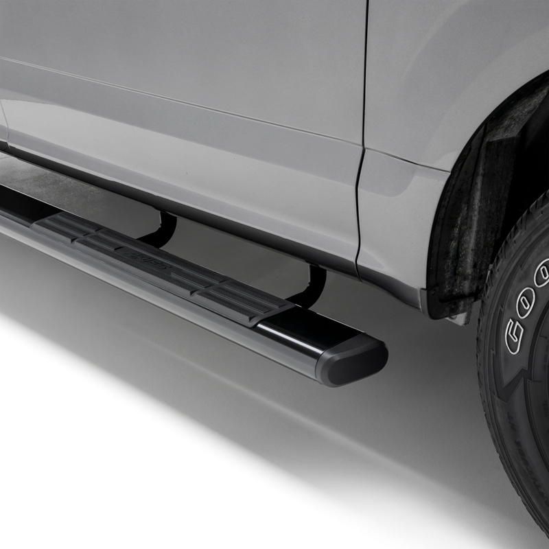 ARIES | 6" x 91" Black Aluminum Oval Side Bars - F-150 / Lightning / F-250 / F-350 2015-2023