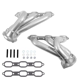 BBK Performance | SHORTY EXHAUST HEADERS (POLISHED SILVER CERAMIC) - 300 / Challenger / Charger / Magnum 3.5L 2005-2010