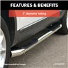 ARIES | 3" Round Polished Stainless Side Bars - F-150 2004-2014