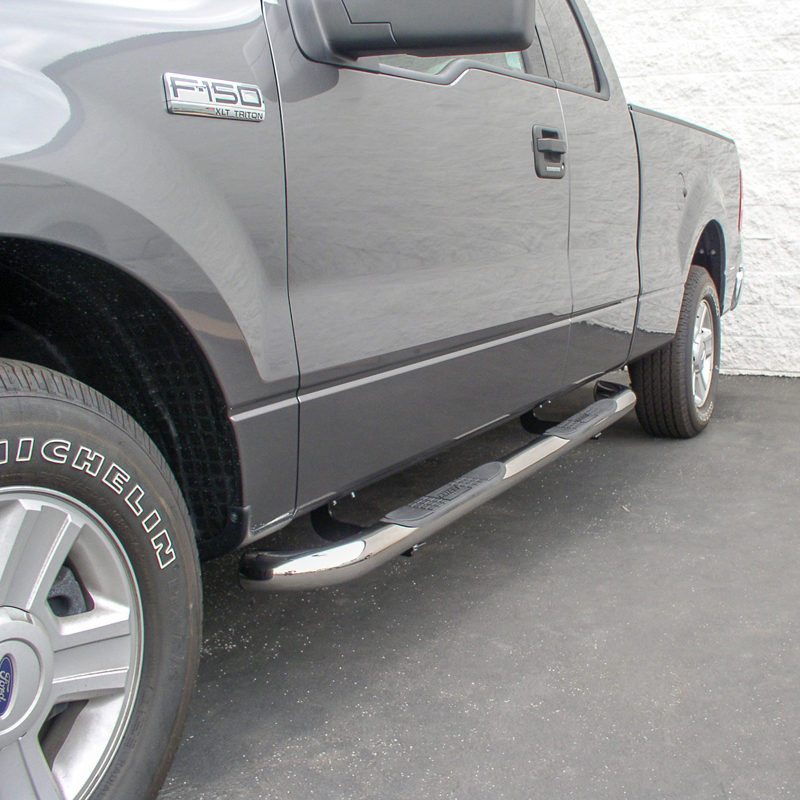 ARIES | 3" Round Polished Stainless Side Bars - F-150 2004-2014