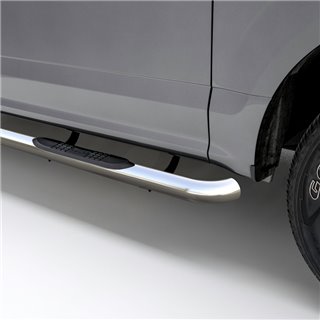 ARIES | 3" Round Polished Stainless Side Bars - F-150 / Lightning / F-250 / F-350 2015-2023