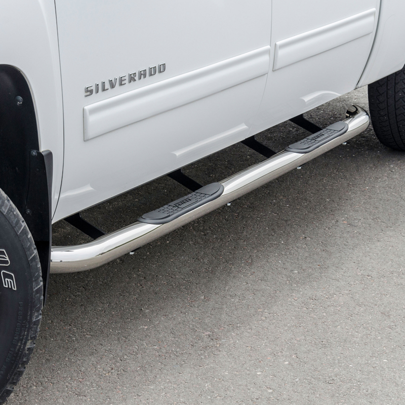 ARIES | 3" Round Polished Stainless Side Bars - Chevrolet / GMC 2001-2014 ARIES Step Bars