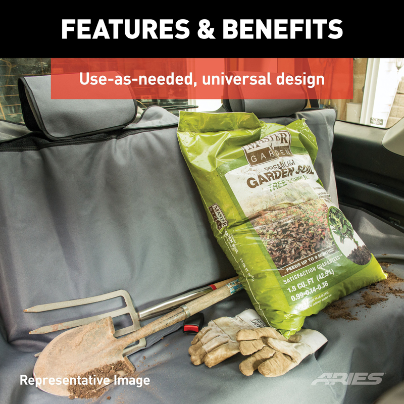 ARIES | Seat Defender 58" x 55" Removable Waterproof Brown Bench Seat Cover ARIES Seat Covers