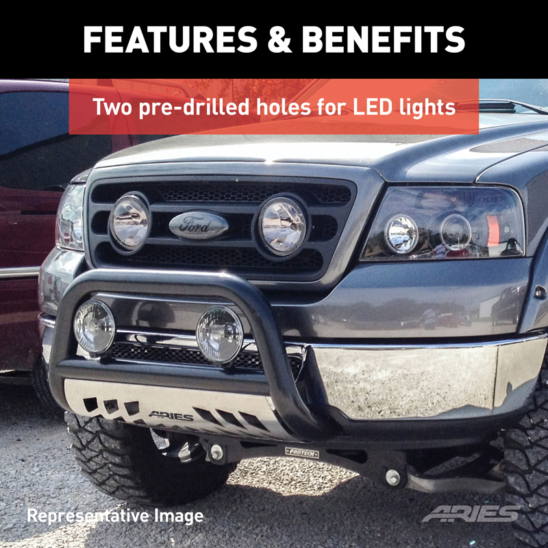 ARIES | 3" Polished Stainless Bull Bar - Cadillac / Chevrolet / GMC 2007-2020