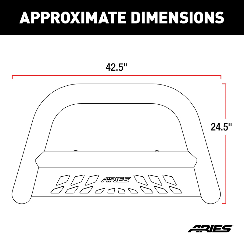 ARIES | 2-1/2" Black Steel Bull Bar - Grand Cherokee 3.0L / 3.6L / 5.7L 2011-2020 ARIES Bull Bar