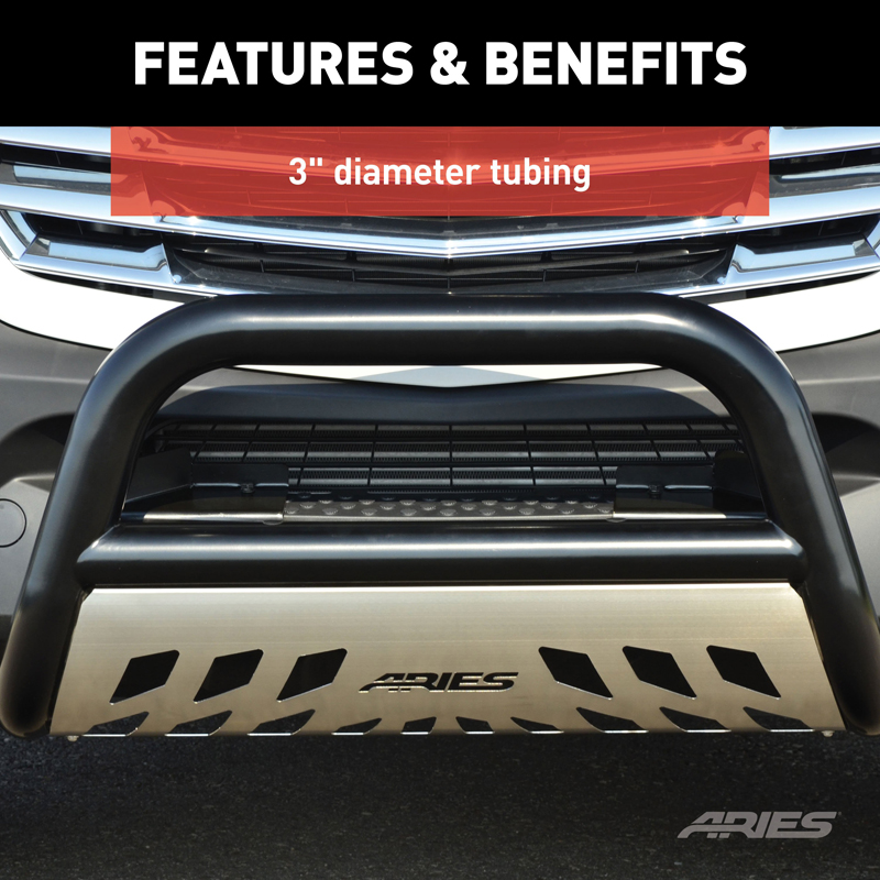 ARIES | 3" Black Steel Bull Bar - Tacoma 2.7L / 3.5L 2016-2022