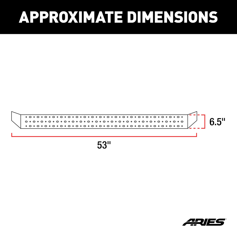 ARIES | RidgeStep 6-1/2" x 53" Black Steel Running Boards (No Brackets) - Chevrolet / Dodge / Ford / GMC 2000-2023 ARIES Step...