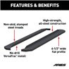 ARIES | RidgeStep 6-1/2" x 91" Black Steel Running Boards (No Brackets) - Chevrolet / Dodge / Ford 2000-2023 ARIES Step Bars