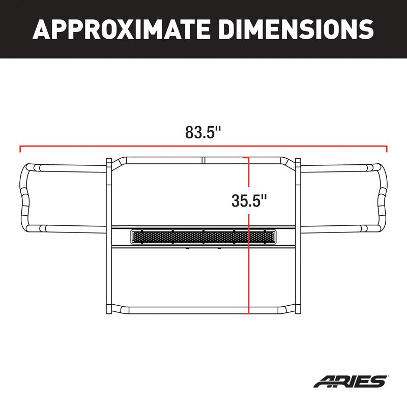 ARIES | Pro Series Black Steel Grille Guard - Ram 1500 / Classic 2009-2022