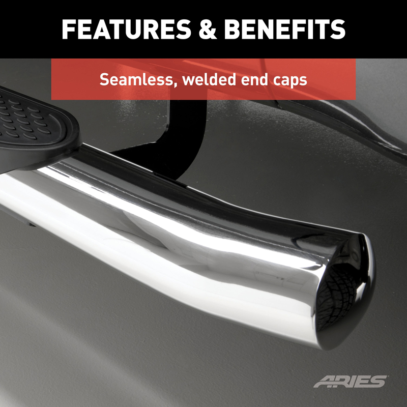 ARIES | 4" Polished Stainless Oval Side Bars - Explorer 2.0T / 2.3T / 3.5L 2011-2019 ARIES Step Bars