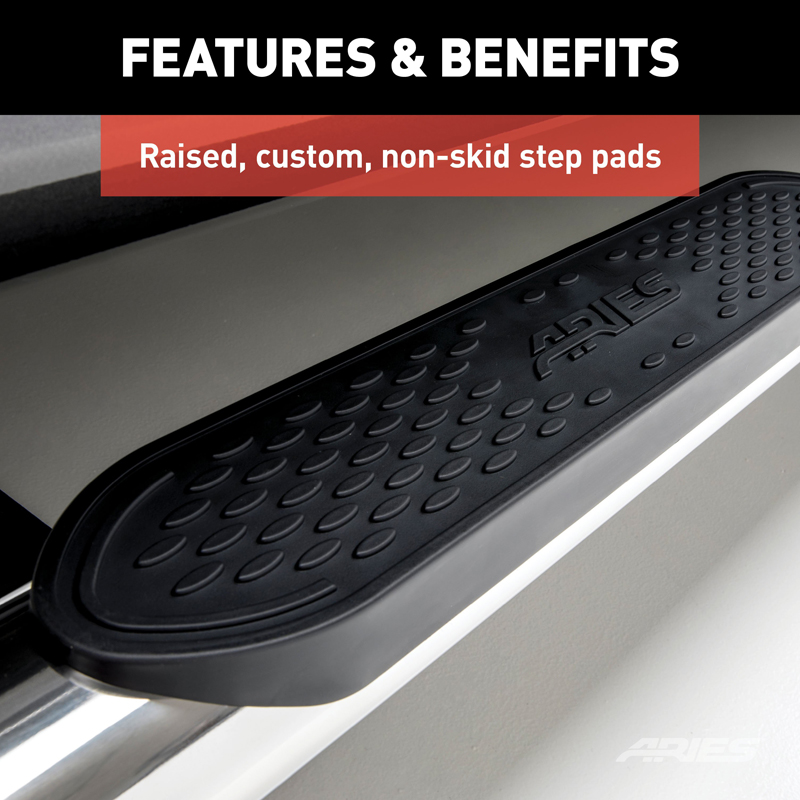 ARIES | 4" Polished Stainless Oval Side Bars - Explorer 2.0T / 2.3T / 3.5L 2011-2019 ARIES Step Bars