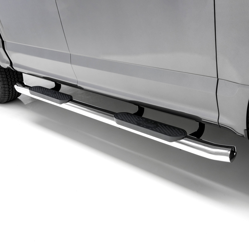 ARIES | 4" Polished Stainless Oval Side Bars - F-150 / Lightning / F-250 / F-350 2015-2023