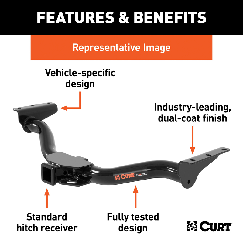CURT | Class 3 Trailer Hitch, 2" Receiver - Q3 / Q3 Quattro 1.4T / 2.0L 2015-2018 CURT Trailer Hitches