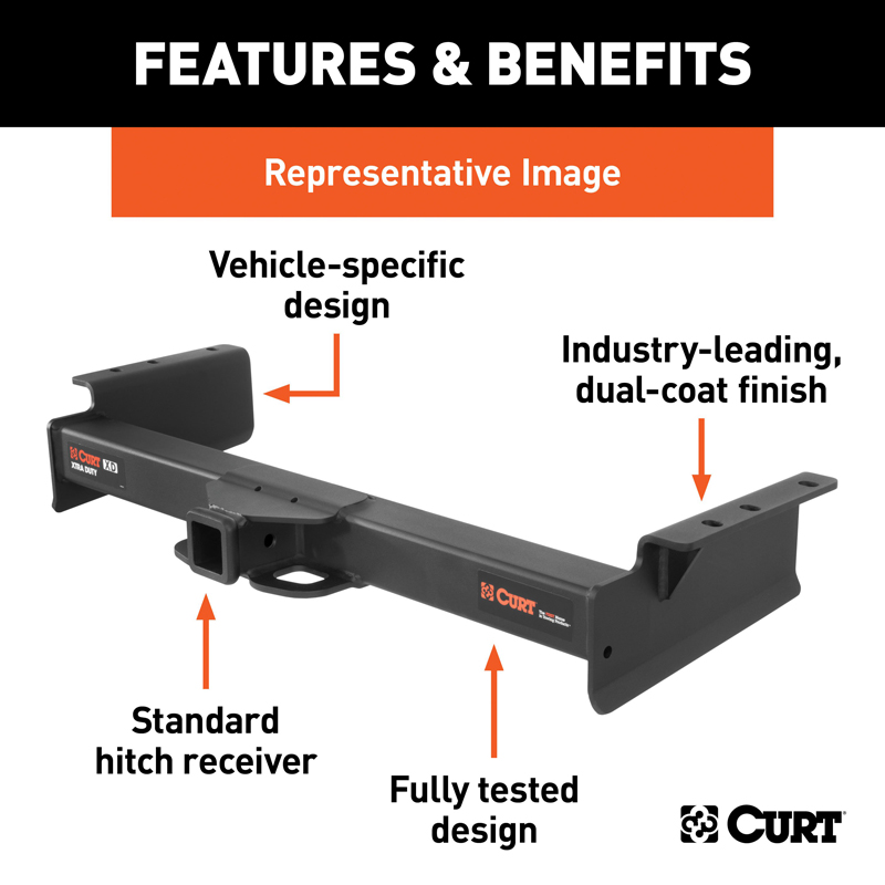 CURT | Xtra Duty Class 5 Trailer Hitch, 2" Receiver - Silverado / Sierra 2500 HD / 3500 HD 6.0L / 6.6L 2011-2012