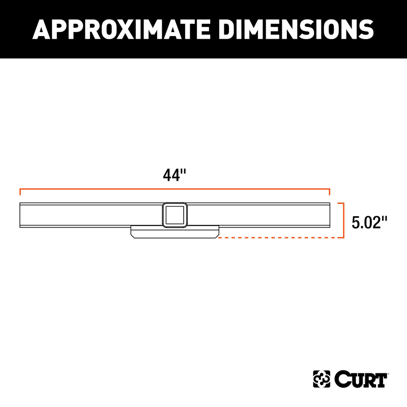 CURT | 44" Universal Weld-On Hitch Center Section, 2-1/2" Receiver (No Side Plates) CURT Trailer Hitches