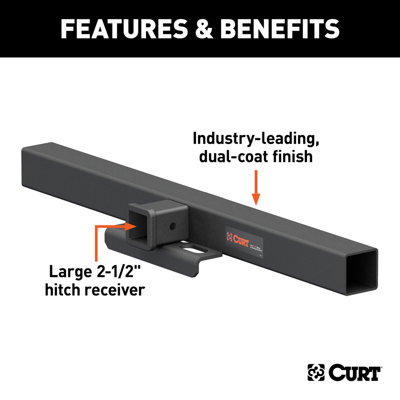 CURT | 44" Universal Weld-On Hitch Center Section, 2-1/2" Receiver (No Side Plates) CURT Trailer Hitches